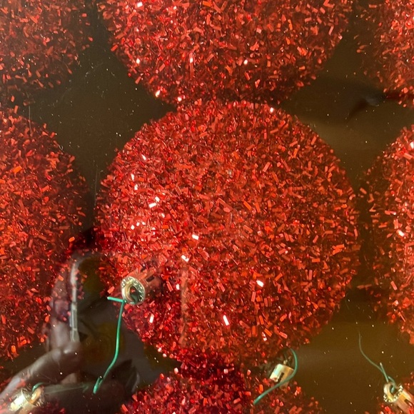 Wondershop: 9 Red Glitter Ornament Set - Picture 3 of 11